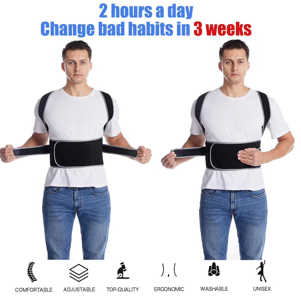 Posture Corrector - Achieve Better Body Alignment with Adjustable Support and Comfort