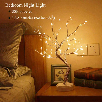 Mini Christmas Tree: LED Fairy Light Garland - A Night Light for Bedrooms and Festive Home Decor