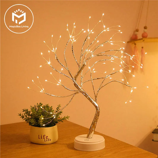 Mini Christmas Tree: LED Fairy Light Garland - A Night Light for Bedrooms and Festive Home Decor