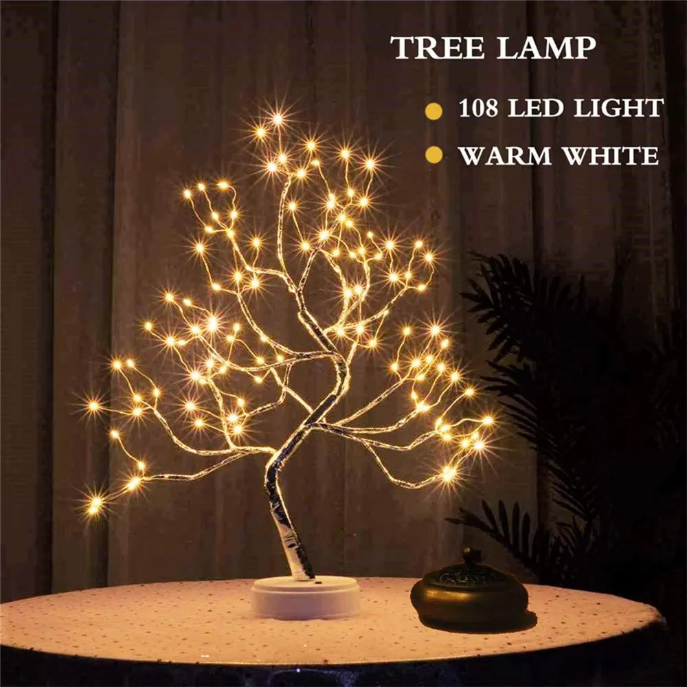 Mini Christmas Tree: LED Fairy Light Garland - A Night Light for Bedrooms and Festive Home Decor