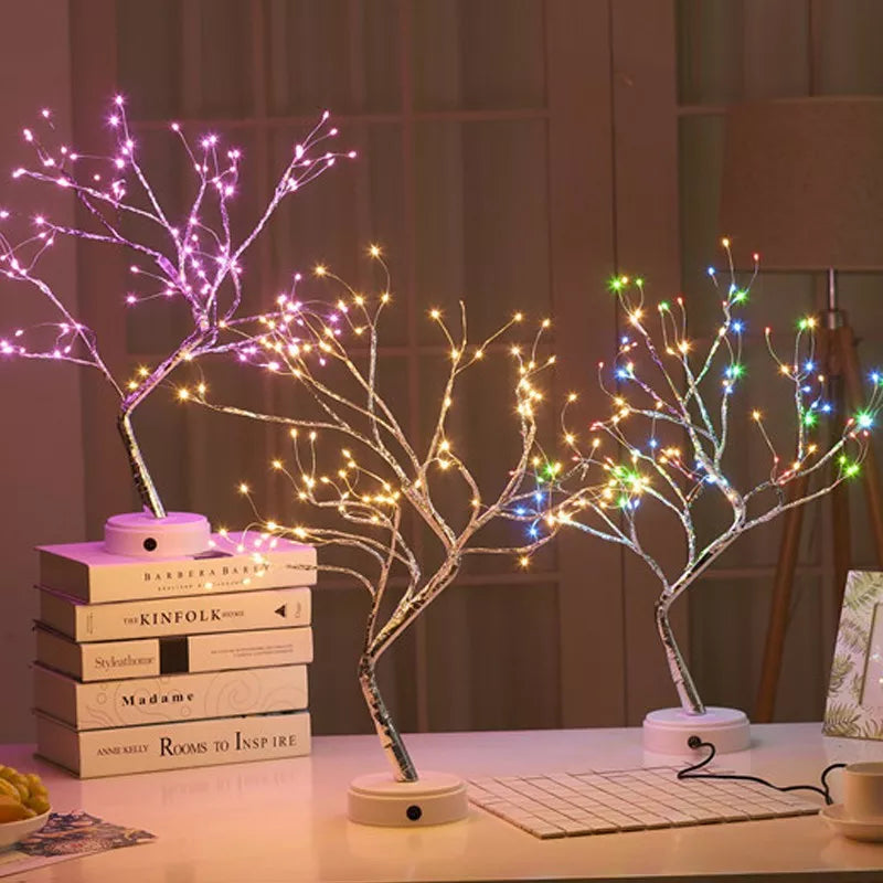 Mini Christmas Tree: LED Fairy Light Garland - A Night Light for Bedrooms and Festive Home Decor
