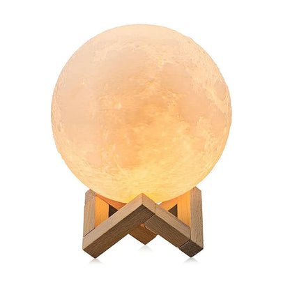 Mystical Moonlight - 3D Printed Rechargeable Moon Lamp with LED Touch | Night Light for Bedroom Ambiance