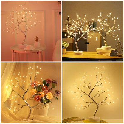 Mini Christmas Tree: LED Fairy Light Garland - A Night Light for Bedrooms and Festive Home Decor