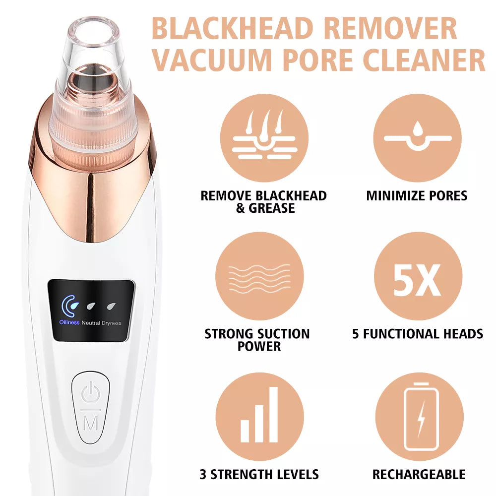 Electric Blackhead Remover Vacuum - Pore Cleansing Technology & USB Rechargeable