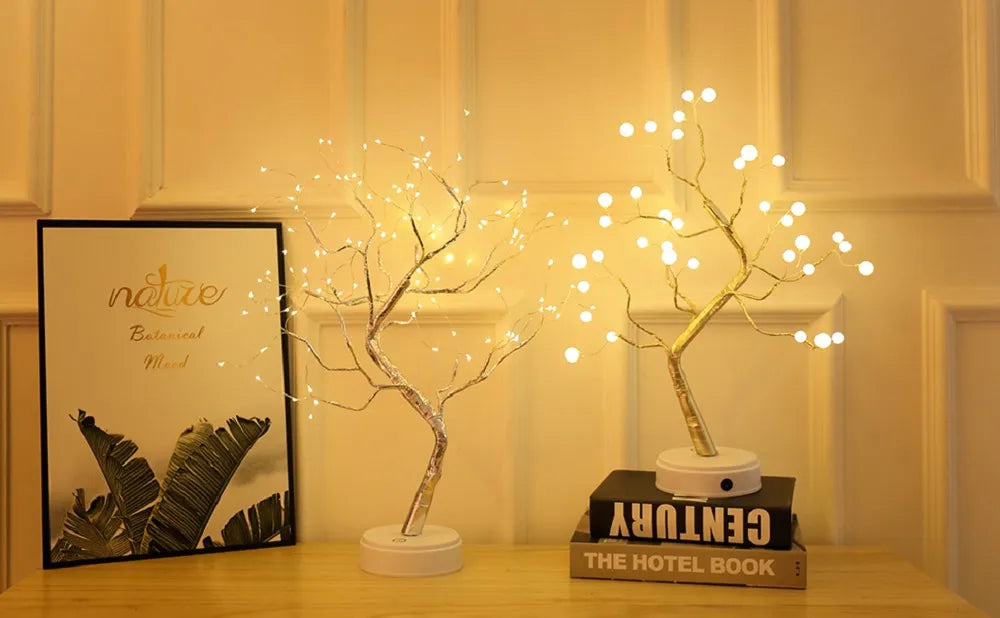 Mini Christmas Tree: LED Fairy Light Garland - A Night Light for Bedrooms and Festive Home Decor