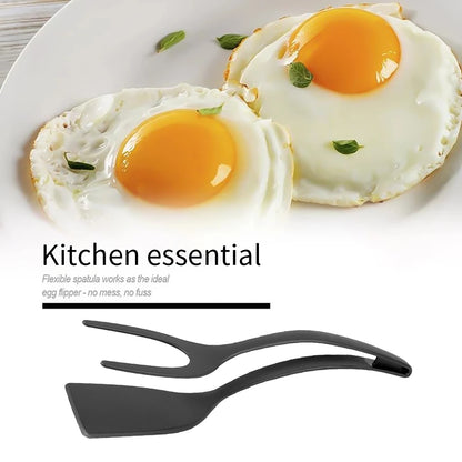 Multi-Use Nylon Grip Flip Tongs and Egg Spatula for Cooking