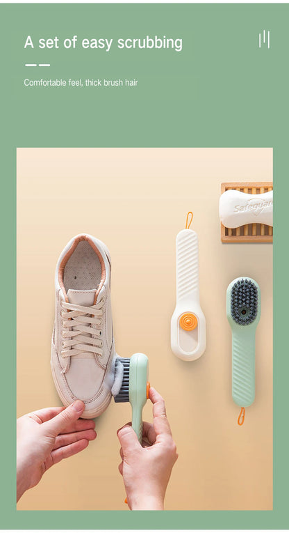 Multifunctional Cleaning Brush with Soft-Bristled Liquid Shoe Brush - Perfect for Shoes, Clothes, and More