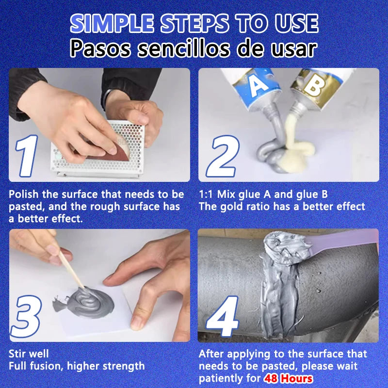 Strong Metal Repair Glue for Quick Fixes - High Strength, Heat Resistant, and Magic Adhesive