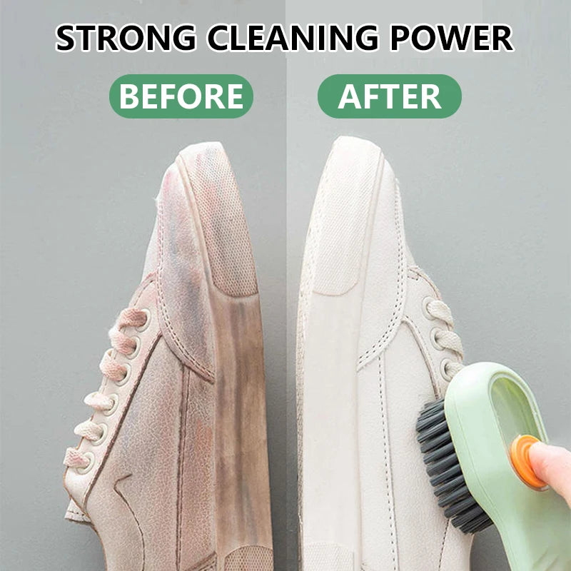 Multifunctional Cleaning Brush with Soft-Bristled Liquid Shoe Brush - Perfect for Shoes, Clothes, and More