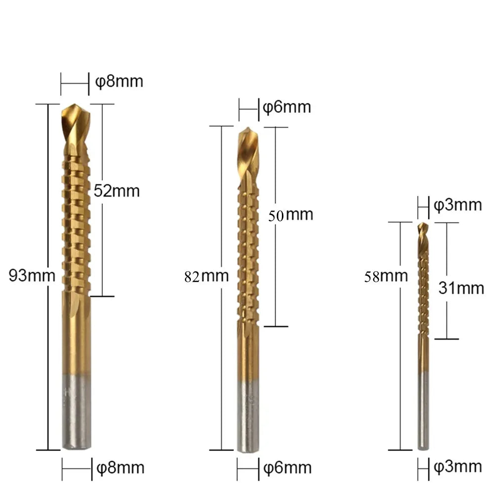 Yang Fan Tool Store 6Pcs Step Drill Bit Set - Versatile Wood and Metal Core Hole Opener, 4-12, 4-20, 4-32mm, 3, 6, 8mm.