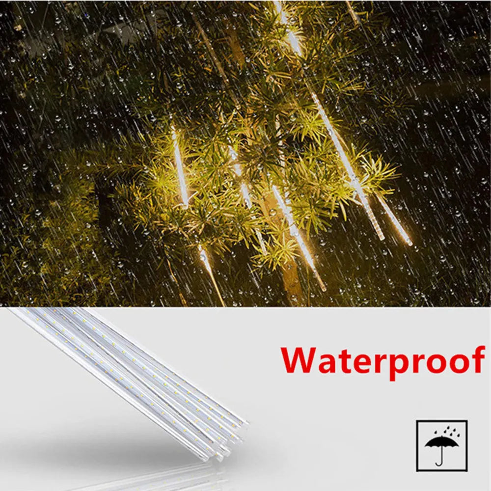 LED Meteor Shower Rain Lights - EU Plug 220V | 30cm-8 Tubes