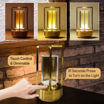 LED Cordless Table Lamp for Stylish Lighting - Rechargeable | Touch Dimming