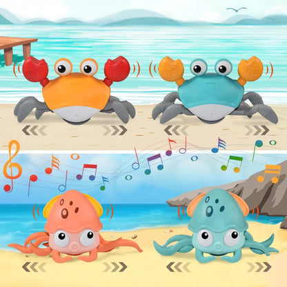 Musical Magic Crab & Octopus Toy - Interactive Crawling Induction Toys for Pets