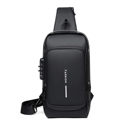 Men's Multifunctional Anti-theft Crossbody Bag with USB Charging