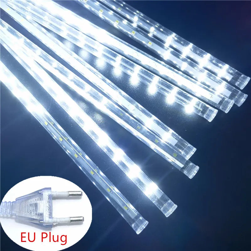 LED Meteor Shower Rain Lights - EU Plug 220V | 30cm-8 Tubes