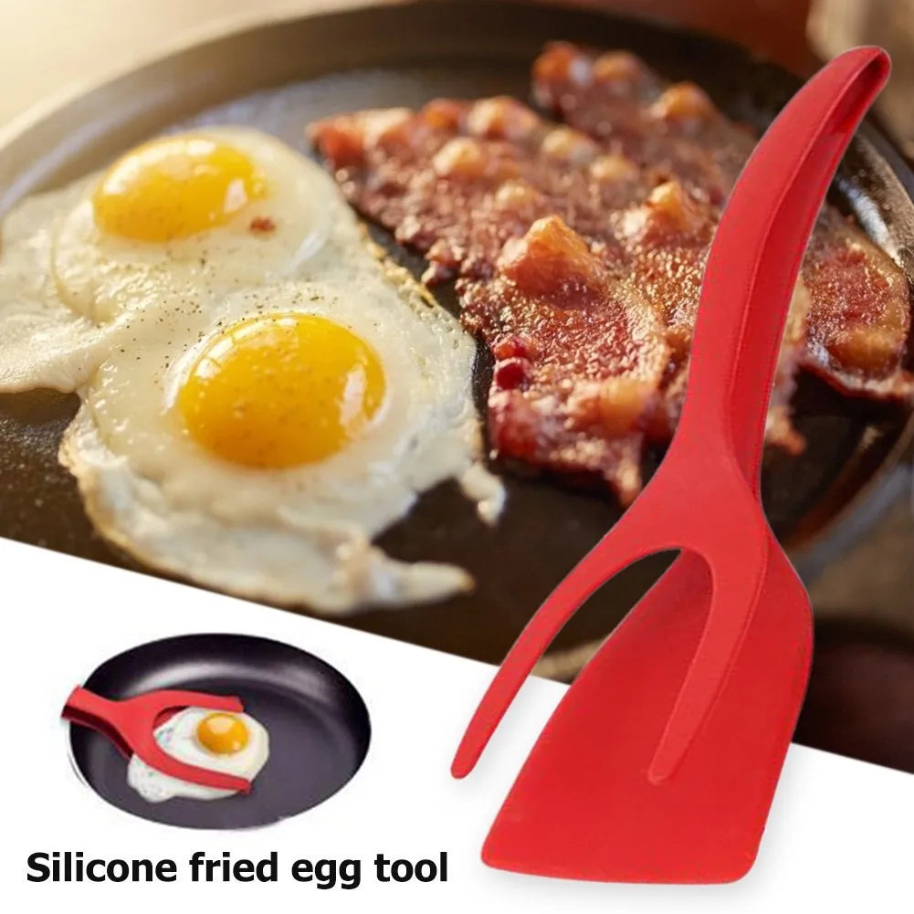 Multi-Use Nylon Grip Flip Tongs and Egg Spatula for Cooking