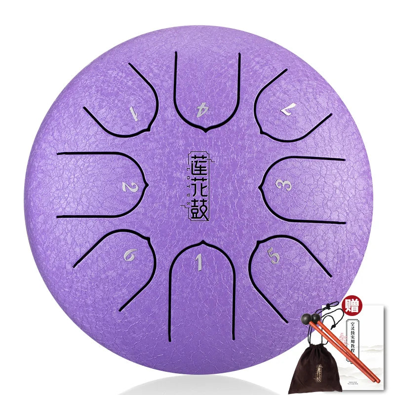 Hluru Ethereal Steel Tongue Drum - 6 Inch, 8 Notes, Key C5 - Heavenly Tone Percussion Instrument for Soulful Music