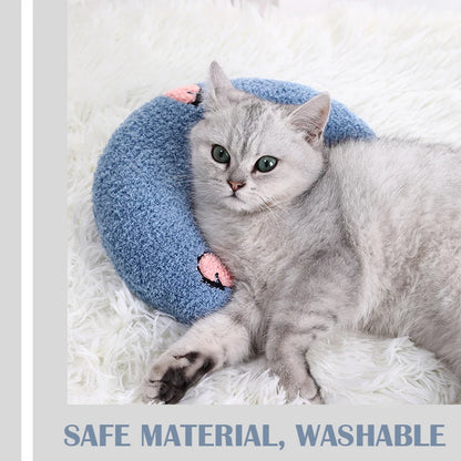 Chic U-Shaped Pet Pillow - The Ultimate Neck Protector and Deep Sleep Headrest for Kittens and Puppies