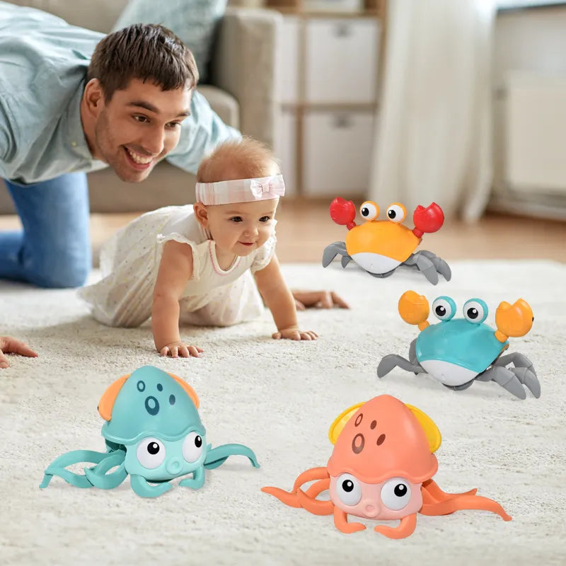 Musical Magic Crab & Octopus Toy - Interactive Crawling Induction Toys for Pets