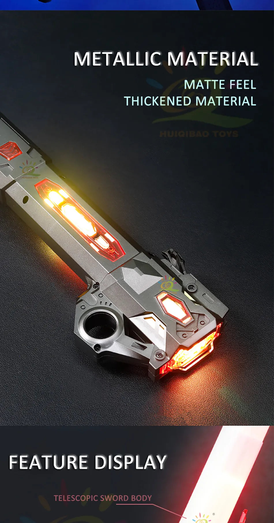 UKBOO Ultimate Lightsaber - Retractable Laser Sword for Kids with Flashing Lights