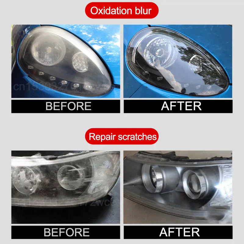 Car Headlight Polish - Scratch Remover Kit with 5ML Polish Liquid.