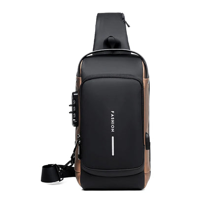 Men's Multifunctional Anti-theft Crossbody Bag with USB Charging