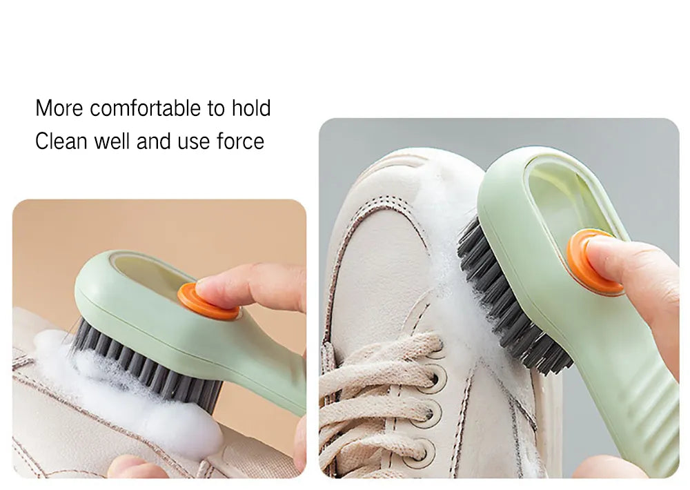 Multifunctional Cleaning Brush with Soft-Bristled Liquid Shoe Brush - Perfect for Shoes, Clothes, and More