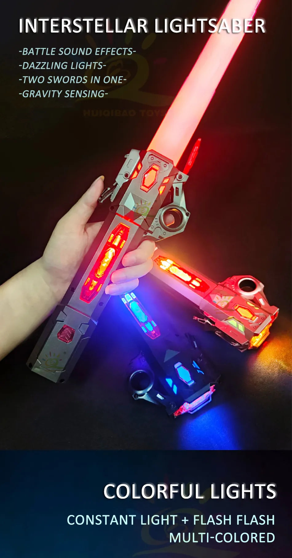 UKBOO Ultimate Lightsaber - Retractable Laser Sword for Kids with Flashing Lights