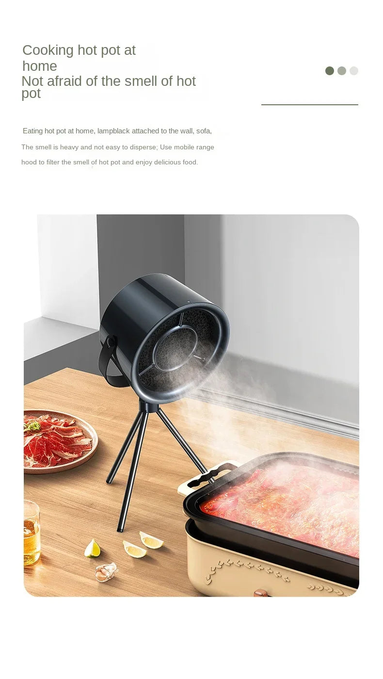 USB-Powered Compact Kitchen Exhaust Fan for Smoke and Odors