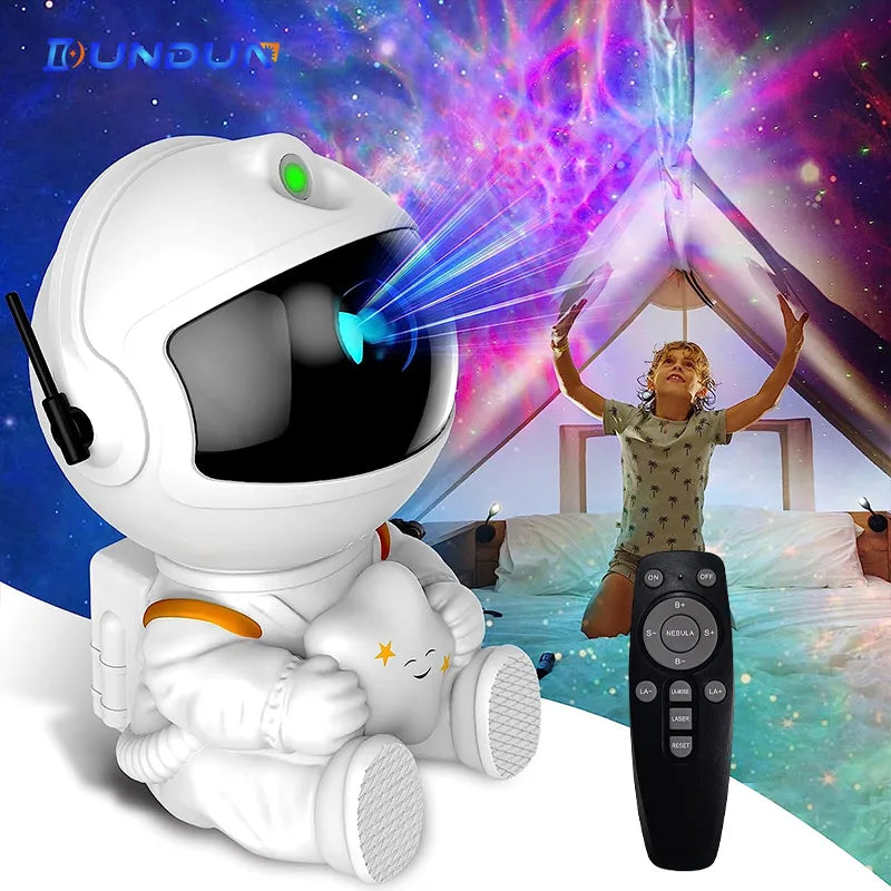Galaxy Star Projector LED Night Light with Astronaut - Starry Sky, Decorative Lamp for Bedroom