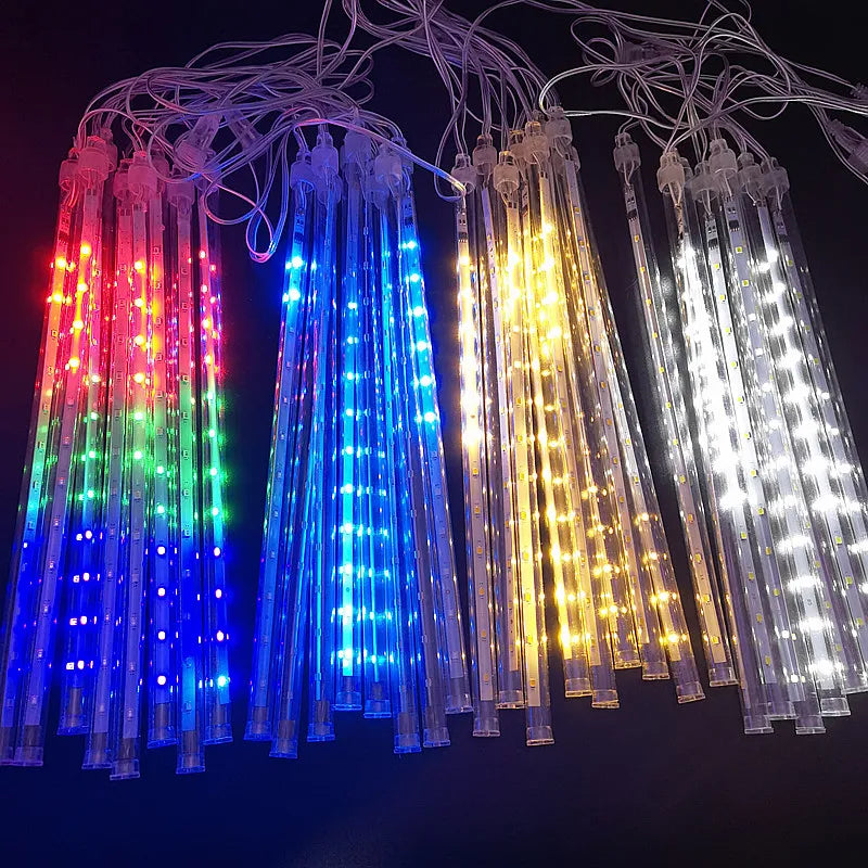 LED Meteor Shower Rain Lights - EU Plug 220V | 30cm-8 Tubes