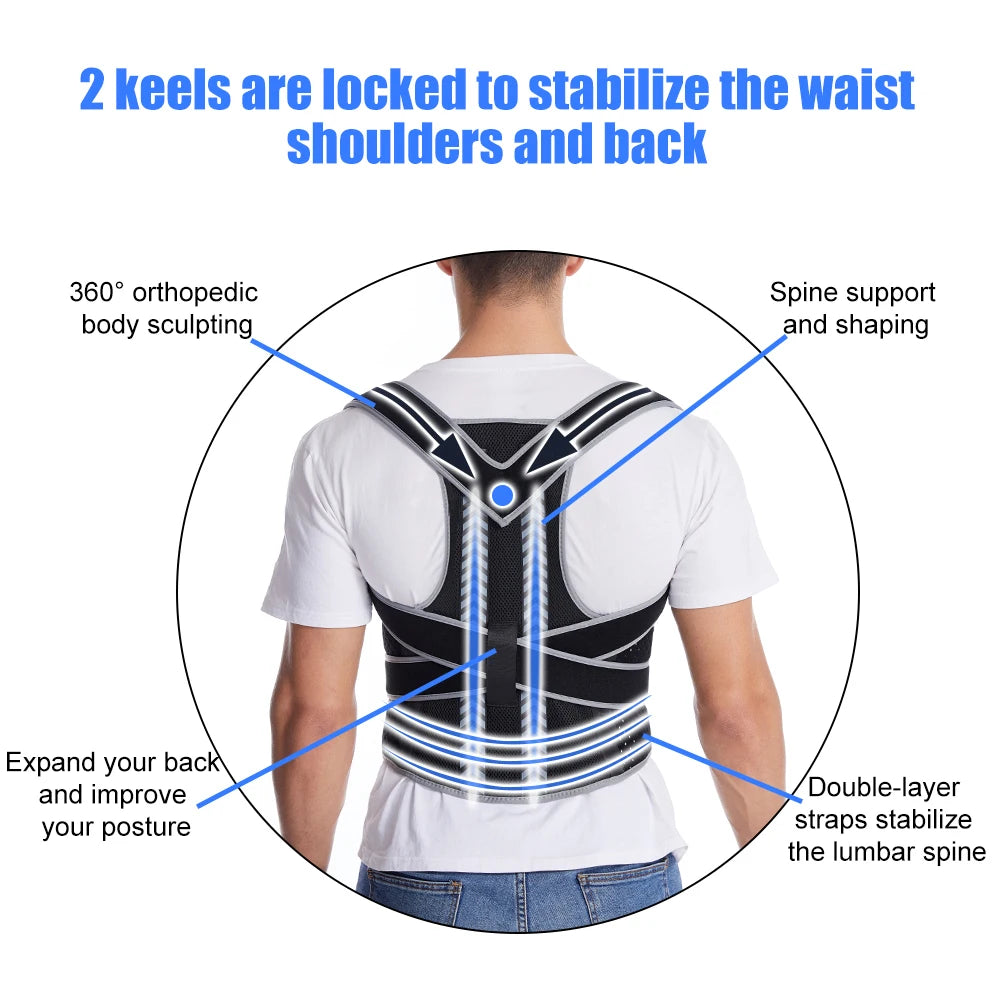 Posture Corrector - Achieve Better Body Alignment with Adjustable Support and Comfort