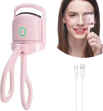 Heated Eyelashes Curler with Quick Heating & Long-Lasting Curling Effect - Rechargeable, 2-Level Temp