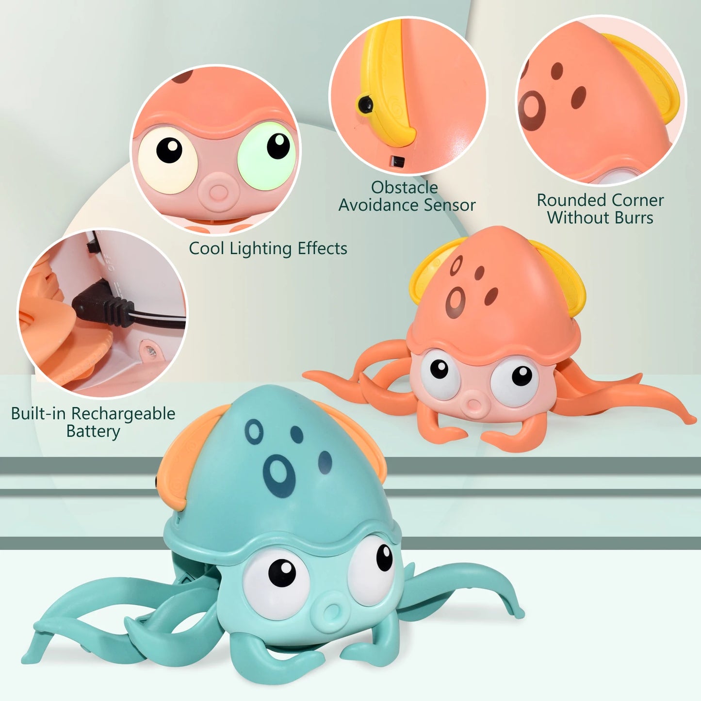 Musical Magic Crab & Octopus Toy - Interactive Crawling Induction Toys for Pets