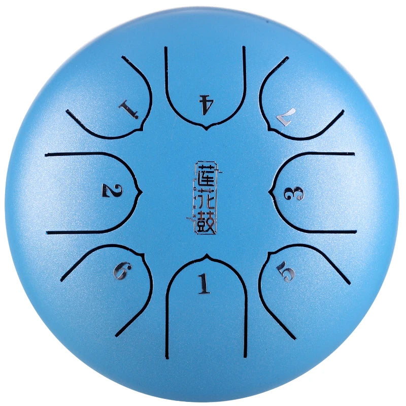 Hluru Ethereal Steel Tongue Drum - 6 Inch, 8 Notes, Key C5 - Heavenly Tone Percussion Instrument for Soulful Music