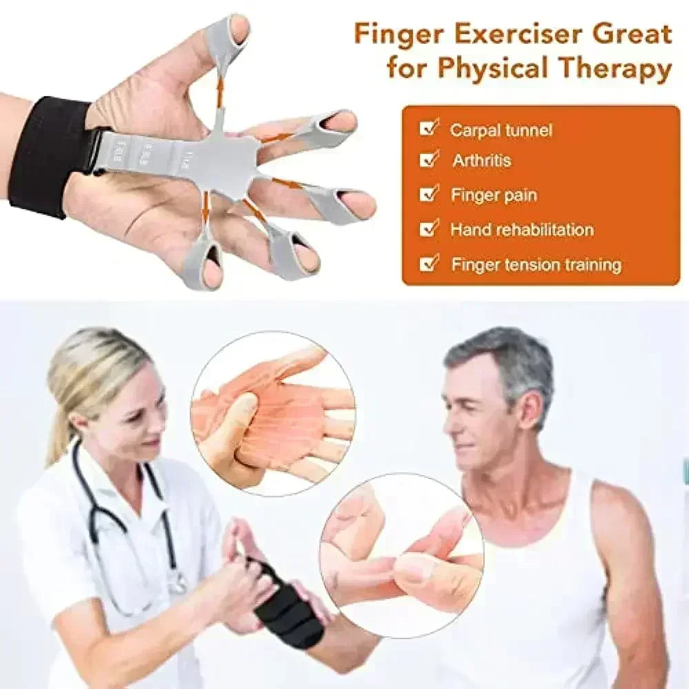 Silicone Training Grip and Finger Stretcher - Strengthen Hands, Improve Flexibility, and Relieve Arthritis Pain