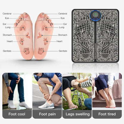 MERALL Foot Massager for Pain Relief - Electric EMS Massage Mat with Acupoint Stimulation