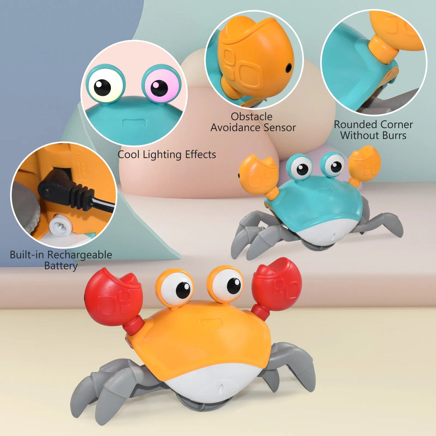 Musical Magic Crab & Octopus Toy - Interactive Crawling Induction Toys for Pets