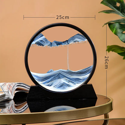 3D Deep Sea Sand Art - Glass Hourglass with Flowing Quicksand | Craft for Office and Home Décor