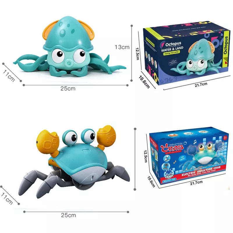 Musical Magic Crab & Octopus Toy - Interactive Crawling Induction Toys for Pets