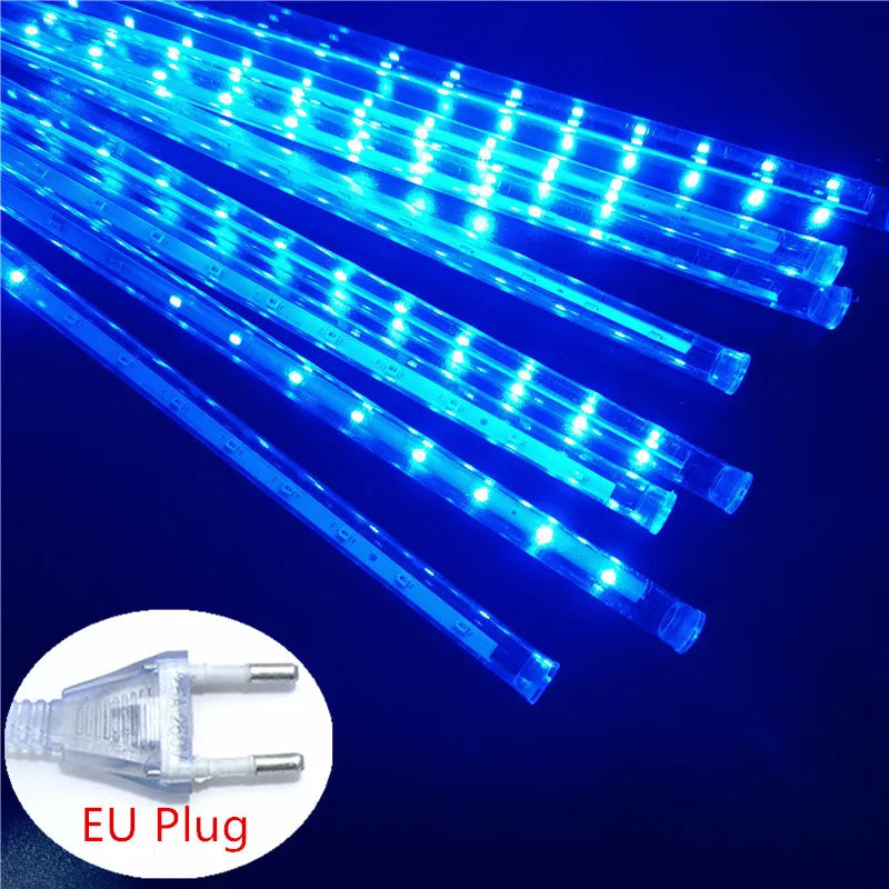 LED Meteor Shower Rain Lights - EU Plug 220V | 30cm-8 Tubes