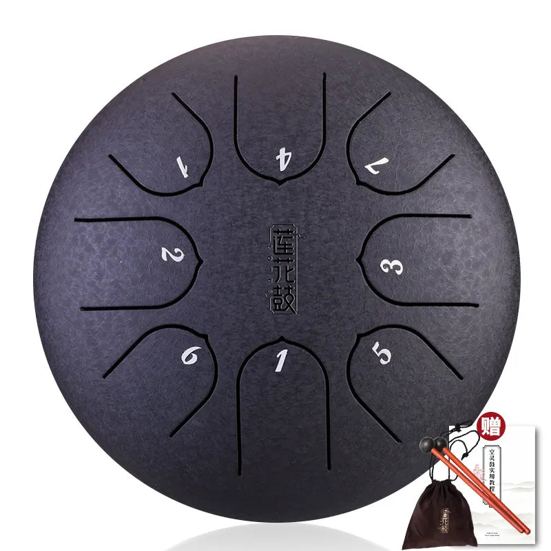 Hluru Ethereal Steel Tongue Drum - 6 Inch, 8 Notes, Key C5 - Heavenly Tone Percussion Instrument for Soulful Music